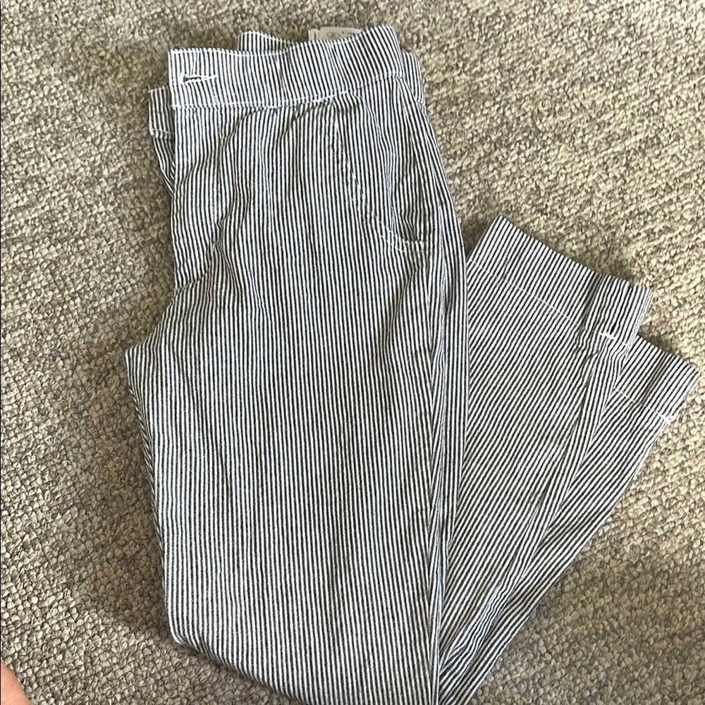 Hollister Gray Ankle Cropped Pants Relaxed Fit